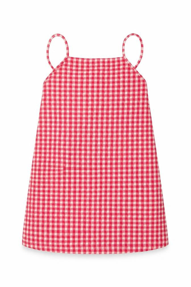 Zara Womens Pink Check Cotton Mini Size M Square Neck Pullover