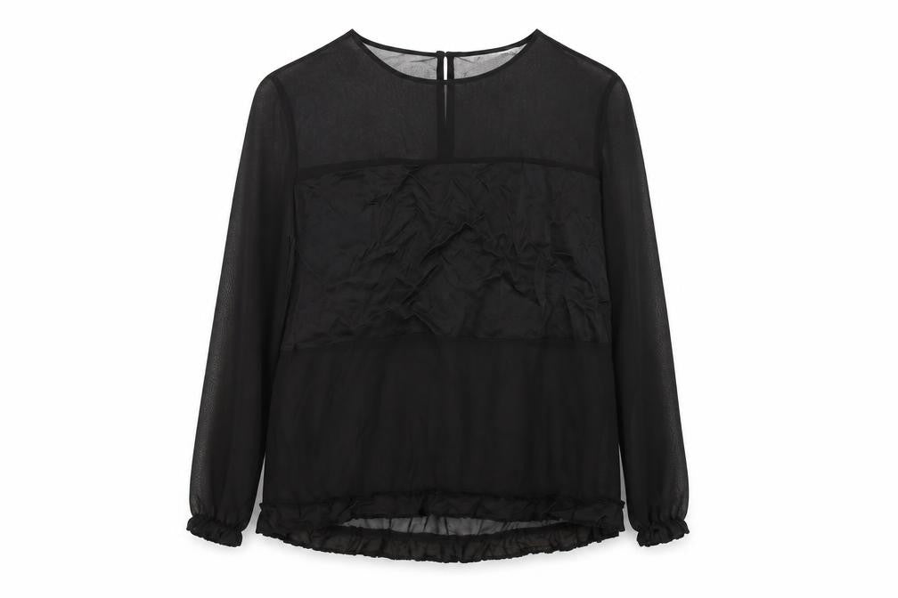 Zara Womens Black Polyester Basic Blouse Size M Round Neck
