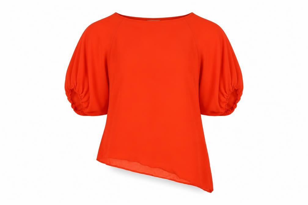 Wallis Womens Orange Polyester Basic Blouse Size S Scoop Neck