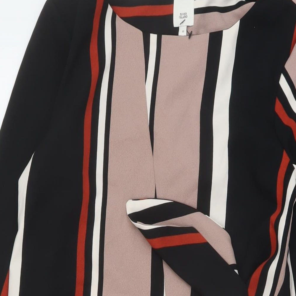 River Island Womens Multicoloured Striped Polyester Sheath Size 10 Round Neck Pullover