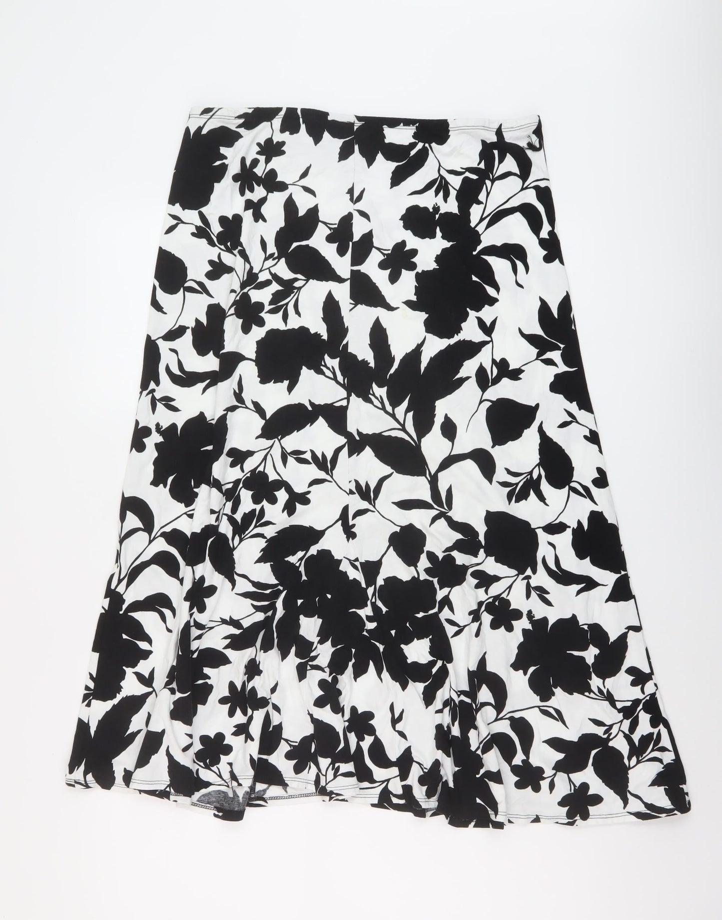 M&Co Womens Black Geometric Viscose A-Line Skirt Size 16