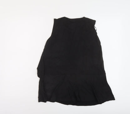 Back view of Autograph women’s black viscose basic tank, size UK 10, round neck