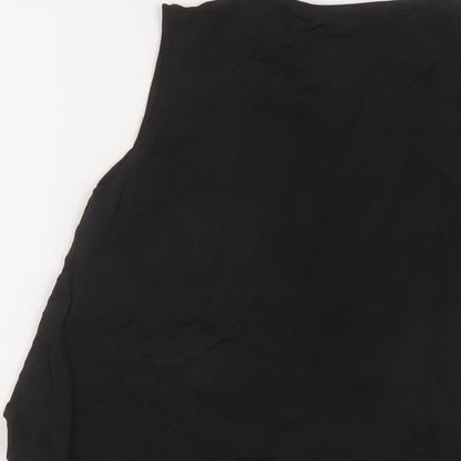 Brand and care label for Autograph women’s black viscose basic tank, size UK 10, round neck