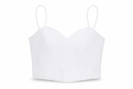 Zara Womens White Cotton Cropped Tank Size M Sweetheart