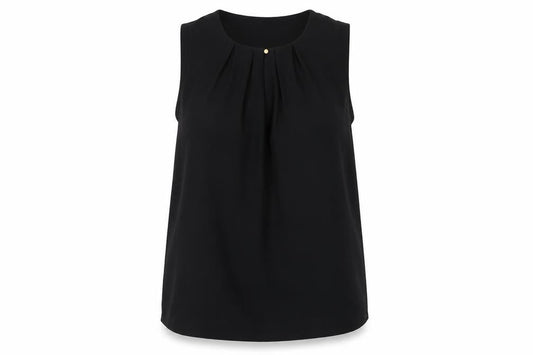 Marks and Spencer Womens Black Polyester Basic Tank Size 10 Round Neck