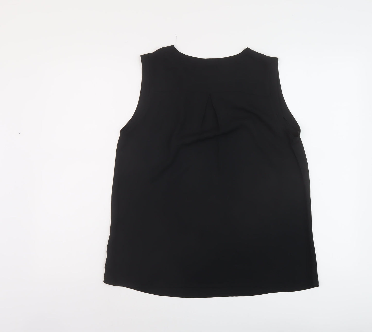 Marks and Spencer Womens Black Polyester Basic Tank Size 10 Round Neck