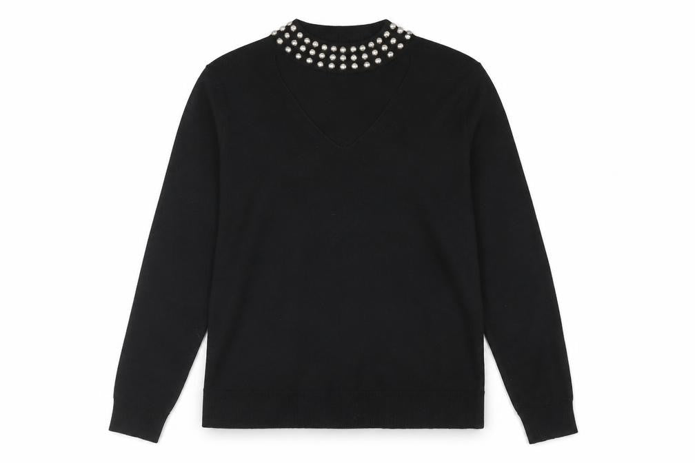 Very Womens Black Mock Neck Acrylic Pullover Jumper Size 10