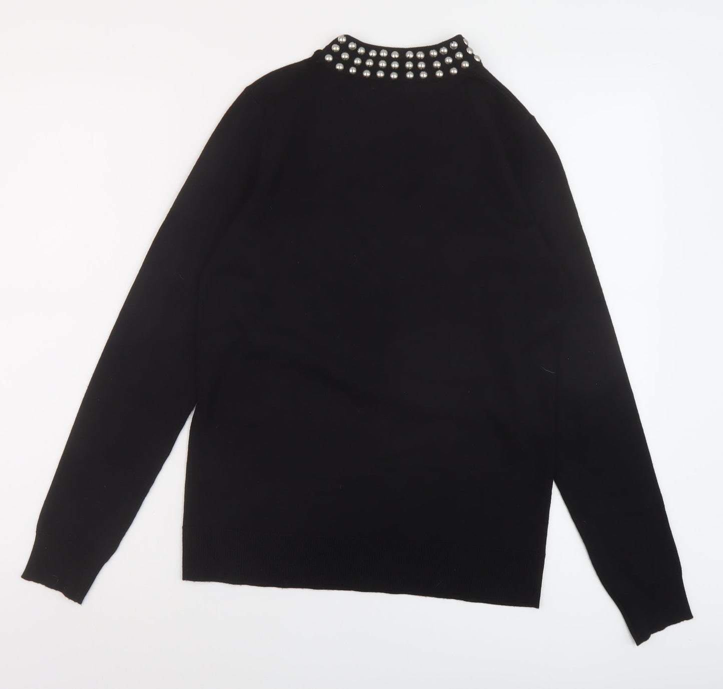 Very Womens Black Mock Neck Acrylic Pullover Jumper Size 10
