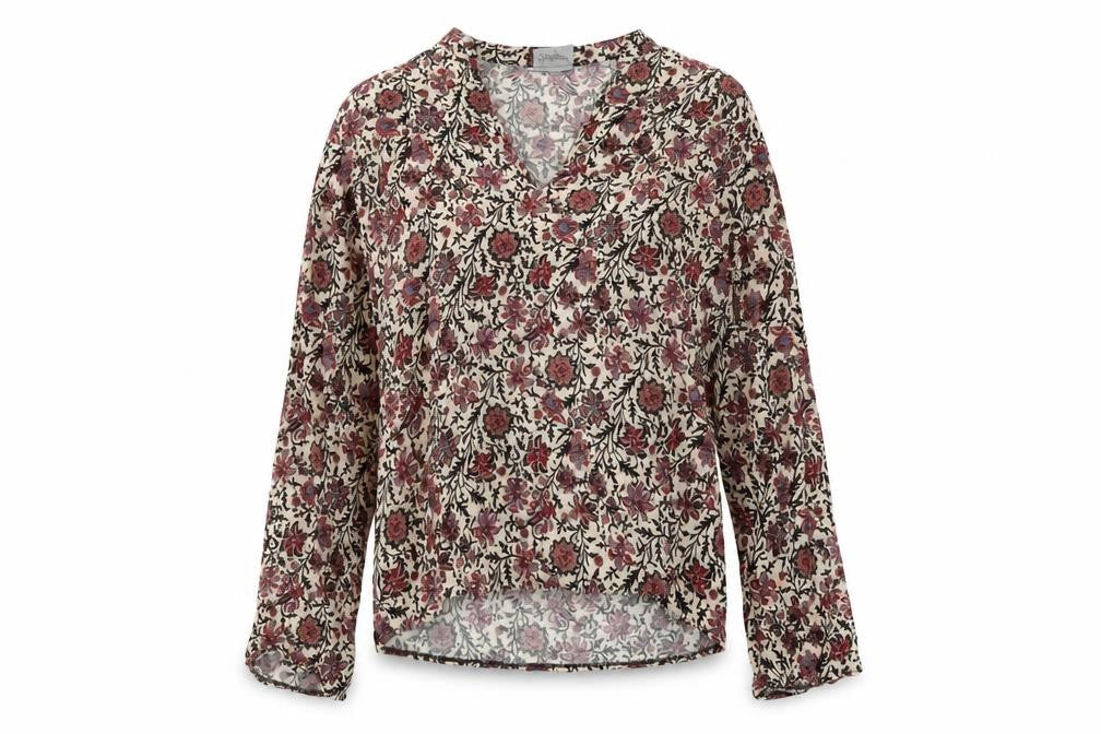 Reclaimed Vintage Womens Multicoloured Geometric Viscose Basic Blouse Size M V-Neck