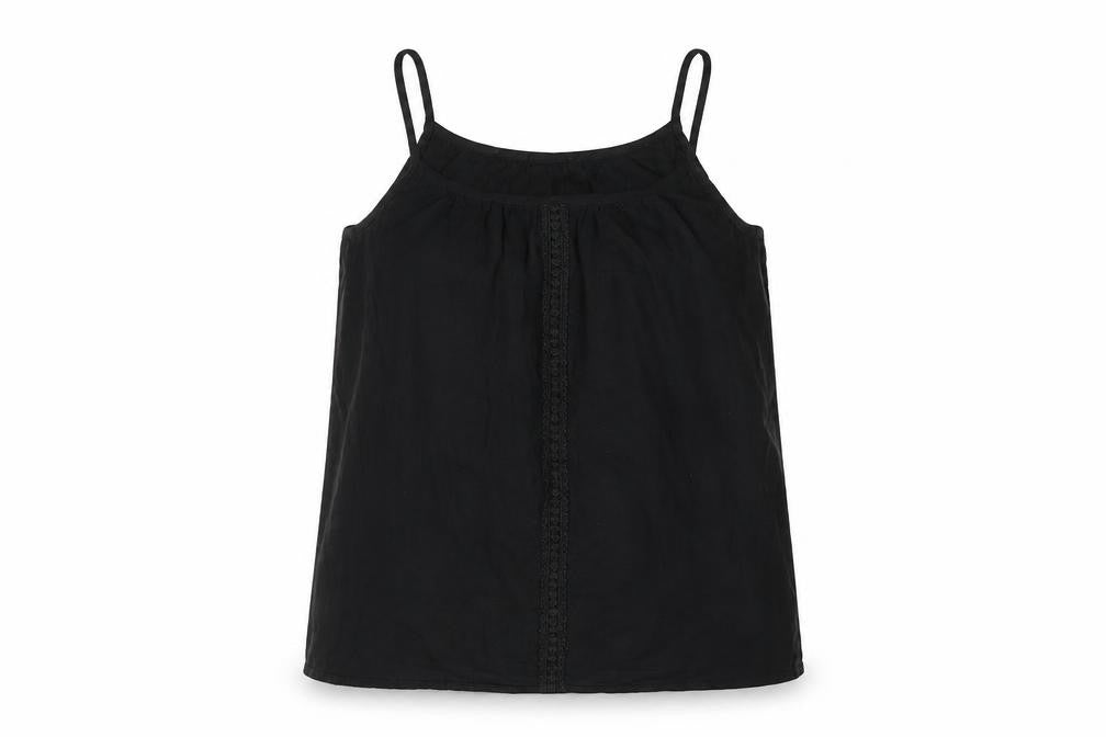 Page One Womens Black Viscose Basic Tank Size 10 Round Neck