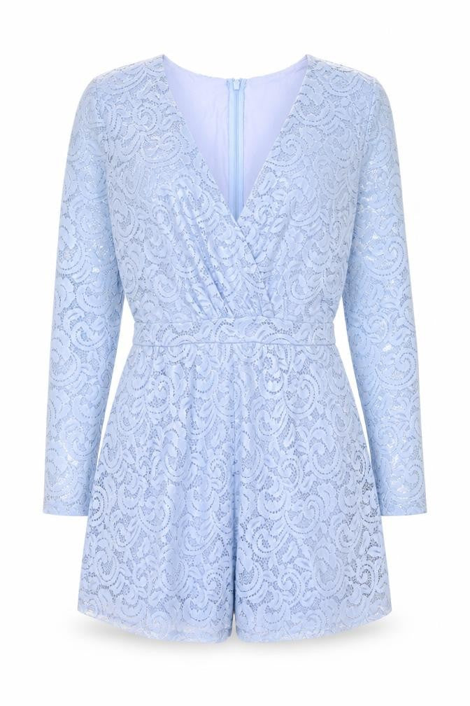 Therapy Womens Blue Nylon Playsuit One-Piece Size 12 Zip