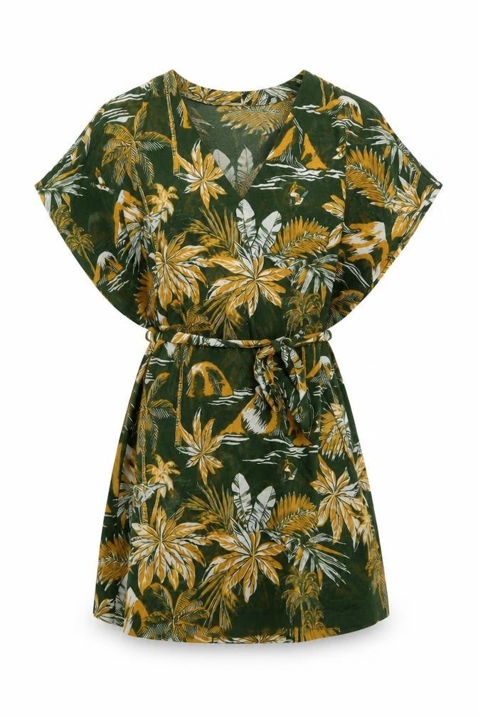 H&M Womens Green Geometric Polyester Cover Up Size S