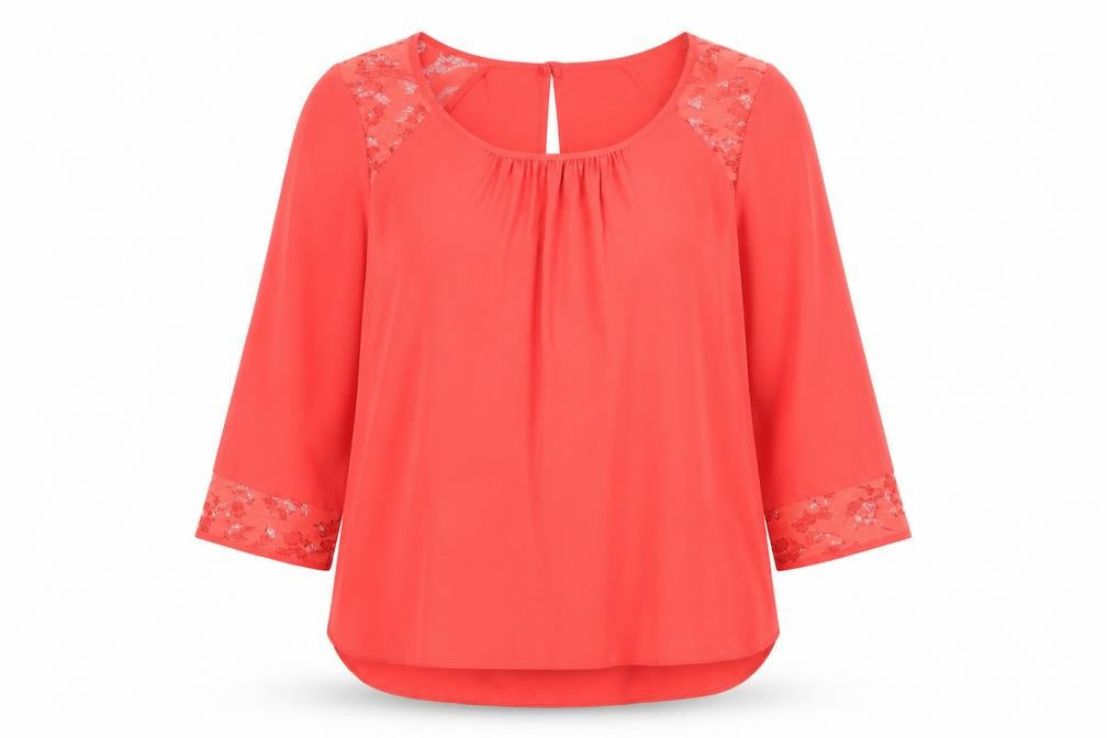 Wallis Womens Pink Polyester Basic Blouse Size S Roll Neck - Lace Detail