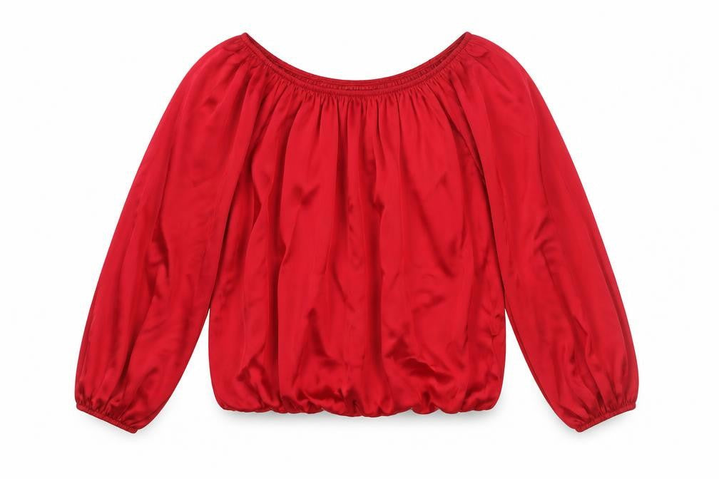 Dorothy Perkins Womens Red Polyester Basic Blouse Size 14 Boat Neck