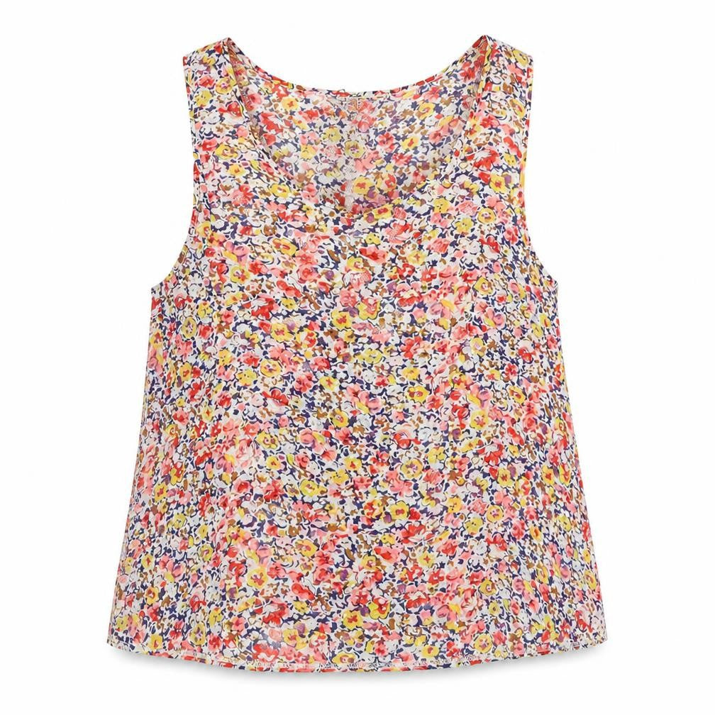 Cameo Rose Womens Multicoloured Geometric Polyester Camisole Blouse Size 14 Scoop Neck - Floral Print