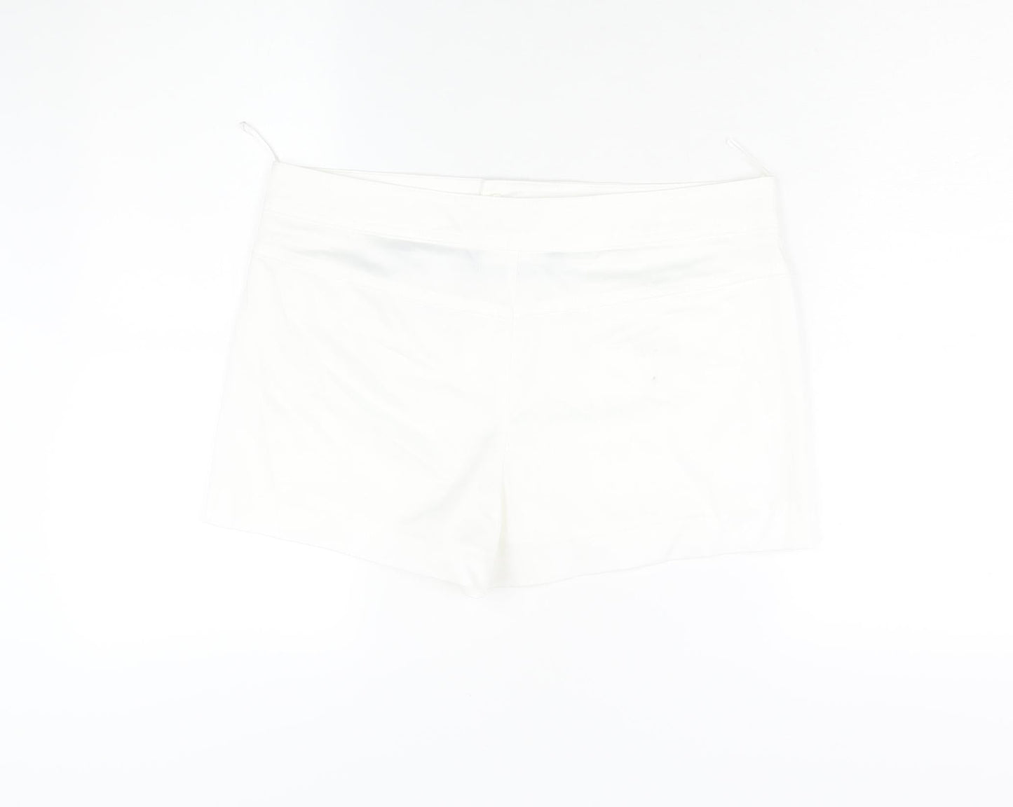Zara Womens White Cotton Skort Skirt Size M Zip - Pocket