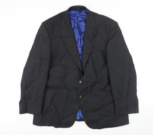 The Label Mens Black Wool Jacket Suit Jacket Size 46 Regular