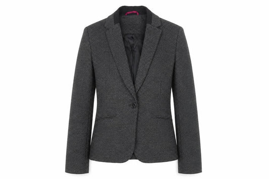 NEXT Womens Black Geometric Polyester Jacket Suit Jacket Size 8