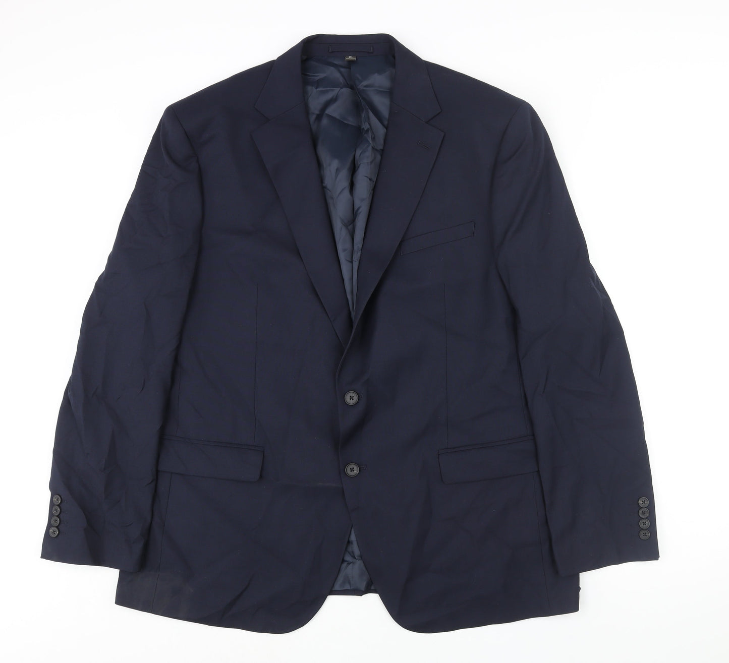 Marks and Spencer Mens Blue Polyester Jacket Suit Jacket Size 46 Regular