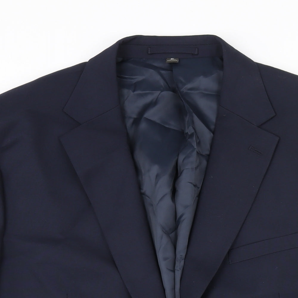 Marks and Spencer Mens Blue Polyester Jacket Suit Jacket Size 46 Regular