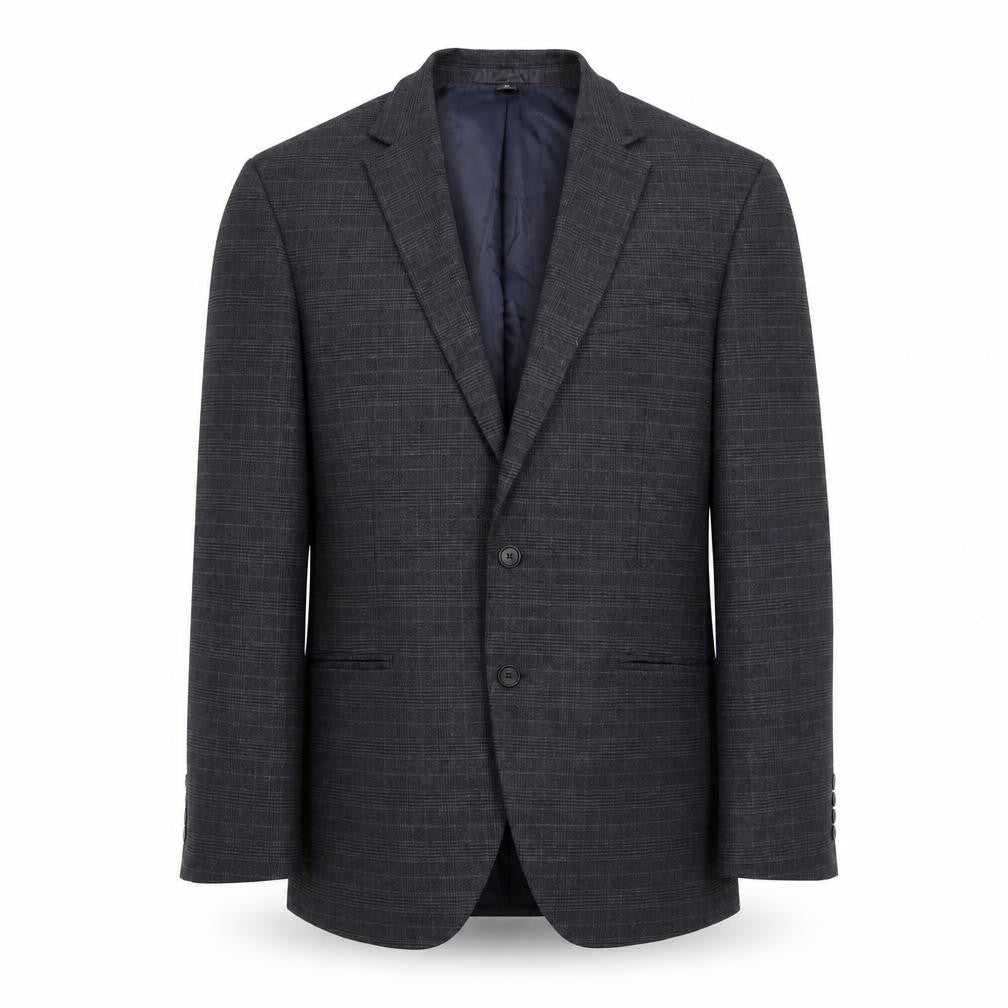 Marks & Spencer Mens Blue Check Polyester Jacket Suit Jacket Size 42 Regular