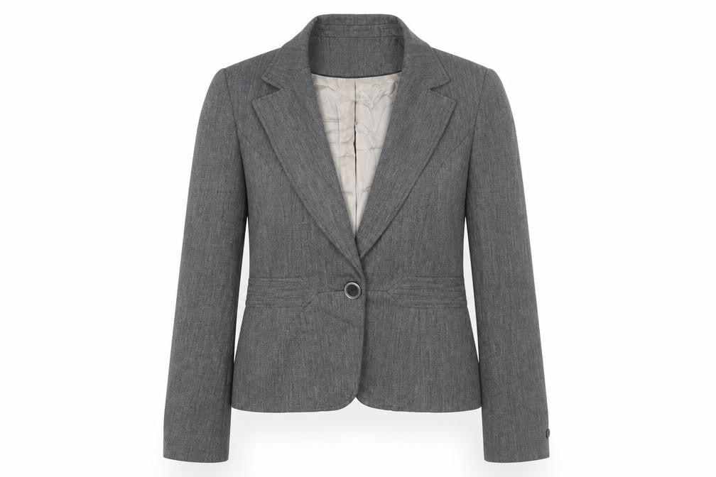 Essential Womens Grey Jacket Blazer Size 16 Button