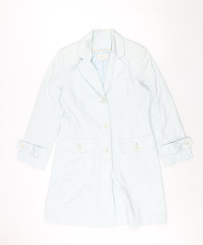 Marks & Spencer Womens Blue Trench Coat Coat Size 12 Button