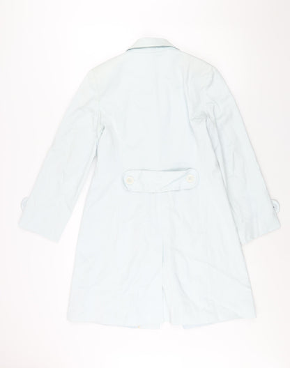 Marks & Spencer Womens Blue Trench Coat Coat Size 12 Button
