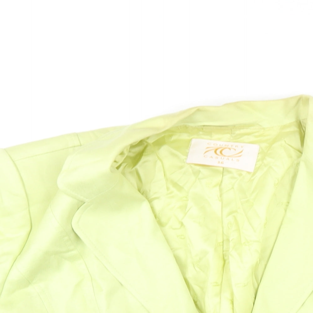 CC Womens Green Jacket Size 16 Button