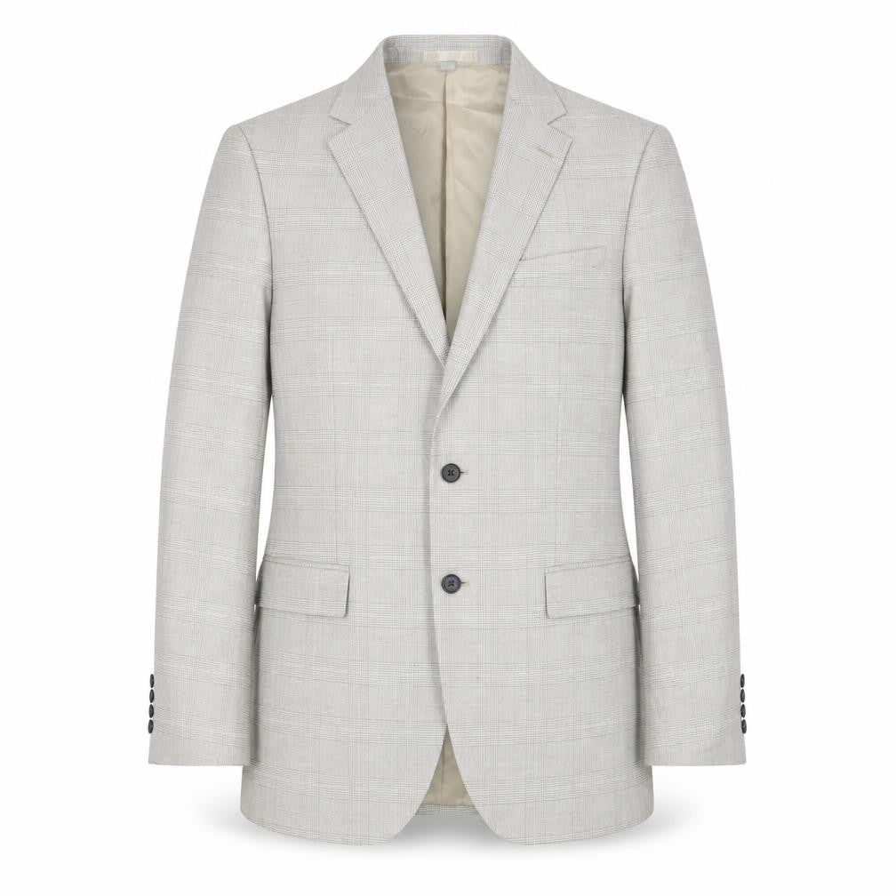 Marks & Spencer Mens Beige Check Viscose Jacket Suit Jacket Size 40 Regular