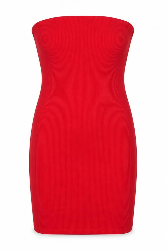 H&M Womens Red Cotton Bodycon Size M Off the Shoulder Pullover