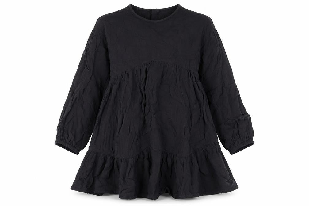 Marks & Spencer Girls Grey Cotton A-Line Size 9-10 Years Crew Neck Button