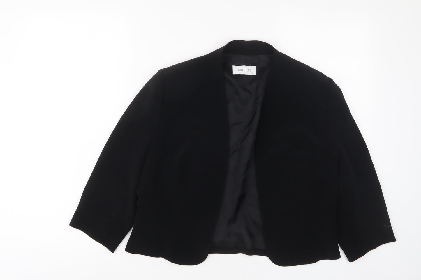 CONDICI Womens Black Jacket Blazer Size 12 - Open