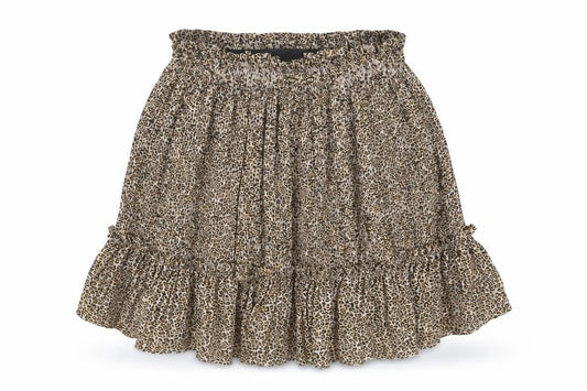 Topshop Womens Brown Animal Print Polyester A-Line Skirt Size 6 - Pleated