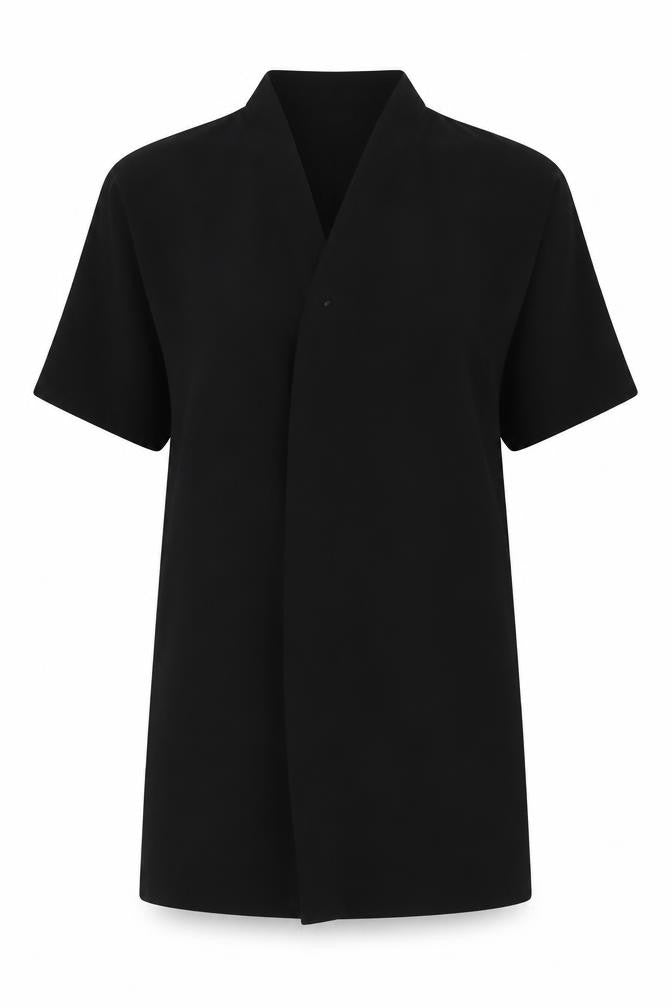 Dorothy Perkins Womens Black Polyester Kimono Blouse Size 8 V-Neck - Open