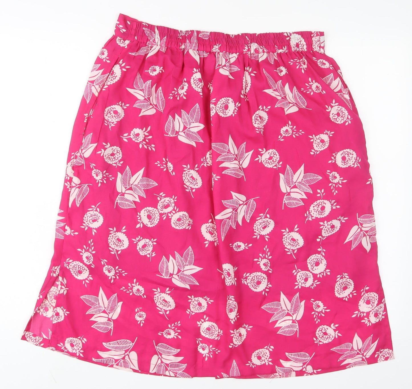 Elizabeth Scott Womens Pink Geometric Polyester A-Line Skirt Size S Button - S/M