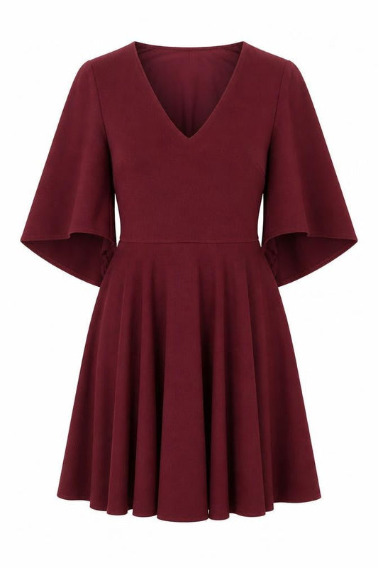 River Island Womens Red Polyester A-Line Size 10 V-Neck Pullover