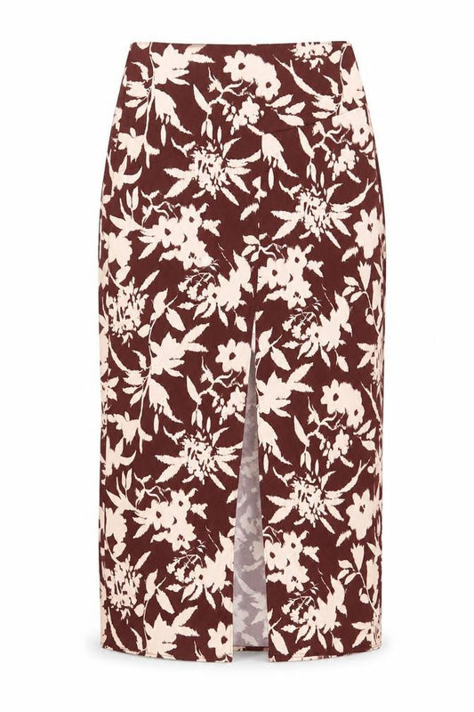 Zara Womens Brown Geometric Polyester A-Line Skirt Size S Zip