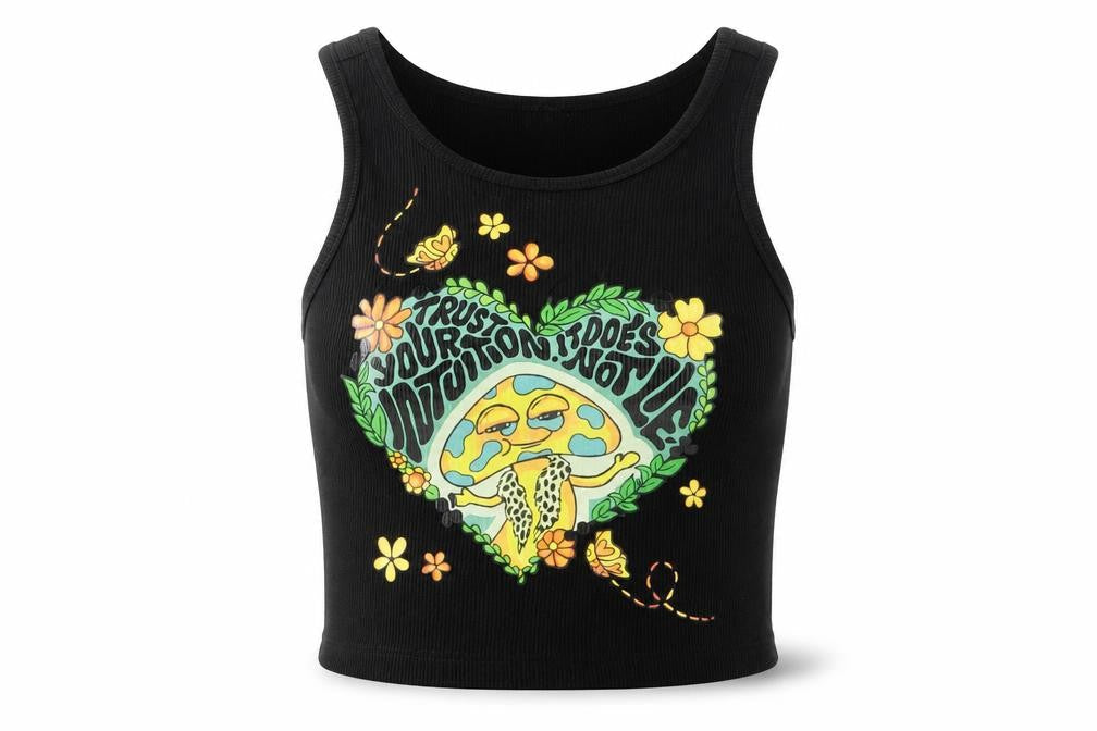 ROMWE Womens Black Polyester Cropped Tank Size S Crew Neck