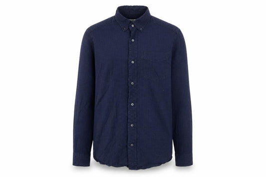 Next Mens Blue Cotton Button-Up Size S Collared Button