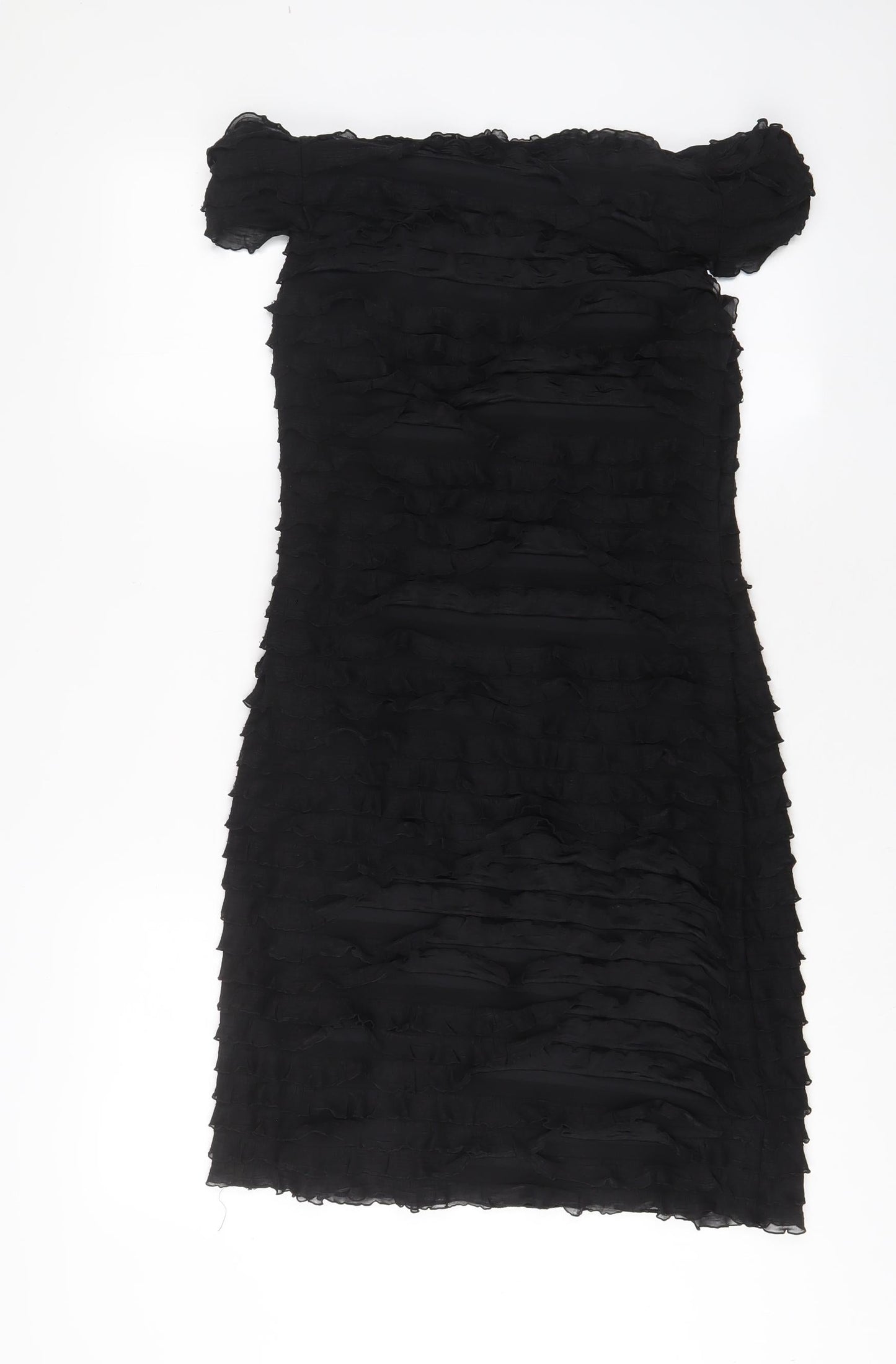 JS Boutique Womens Black Polyester A-Line Size 8 Square Neck Zip