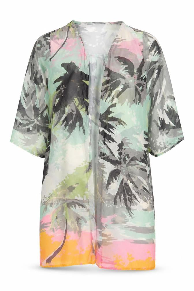 NEXT Womens Multicoloured Floral Polyester Kimono Blouse Size 18 V-Neck - Open