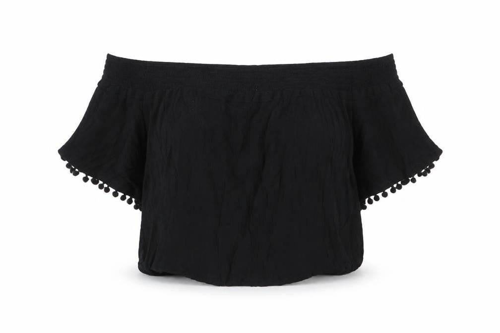 Topshop Womens Black Viscose Basic T-Shirt Size 12 Square Neck
