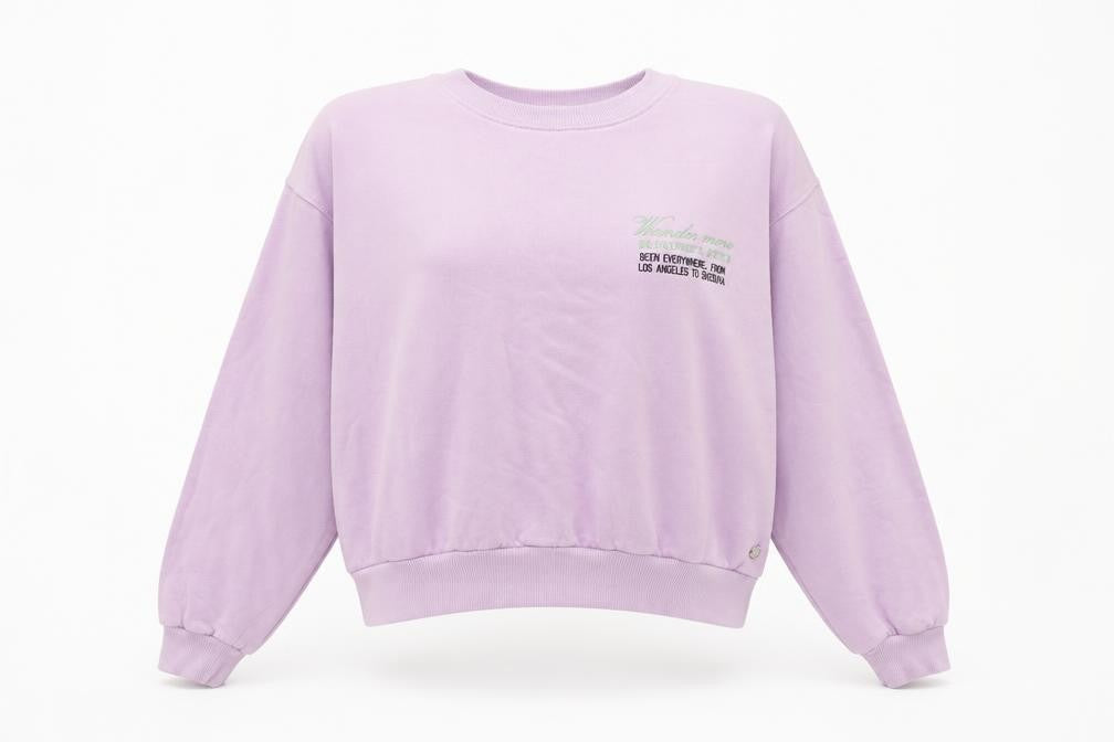 Pacific Republic Womens Purple Cotton Pullover Sweatshirt Size M Pullover - Embroidered