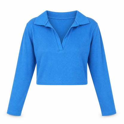Zara Womens Blue Cotton Basic T-Shirt Size M Collared