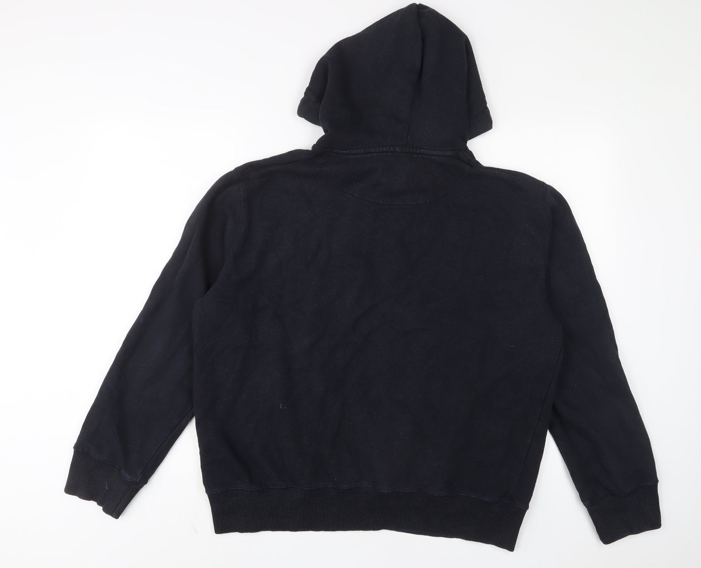 French Connection Mens Blue Cotton Pullover Hoodie Size L - Logo