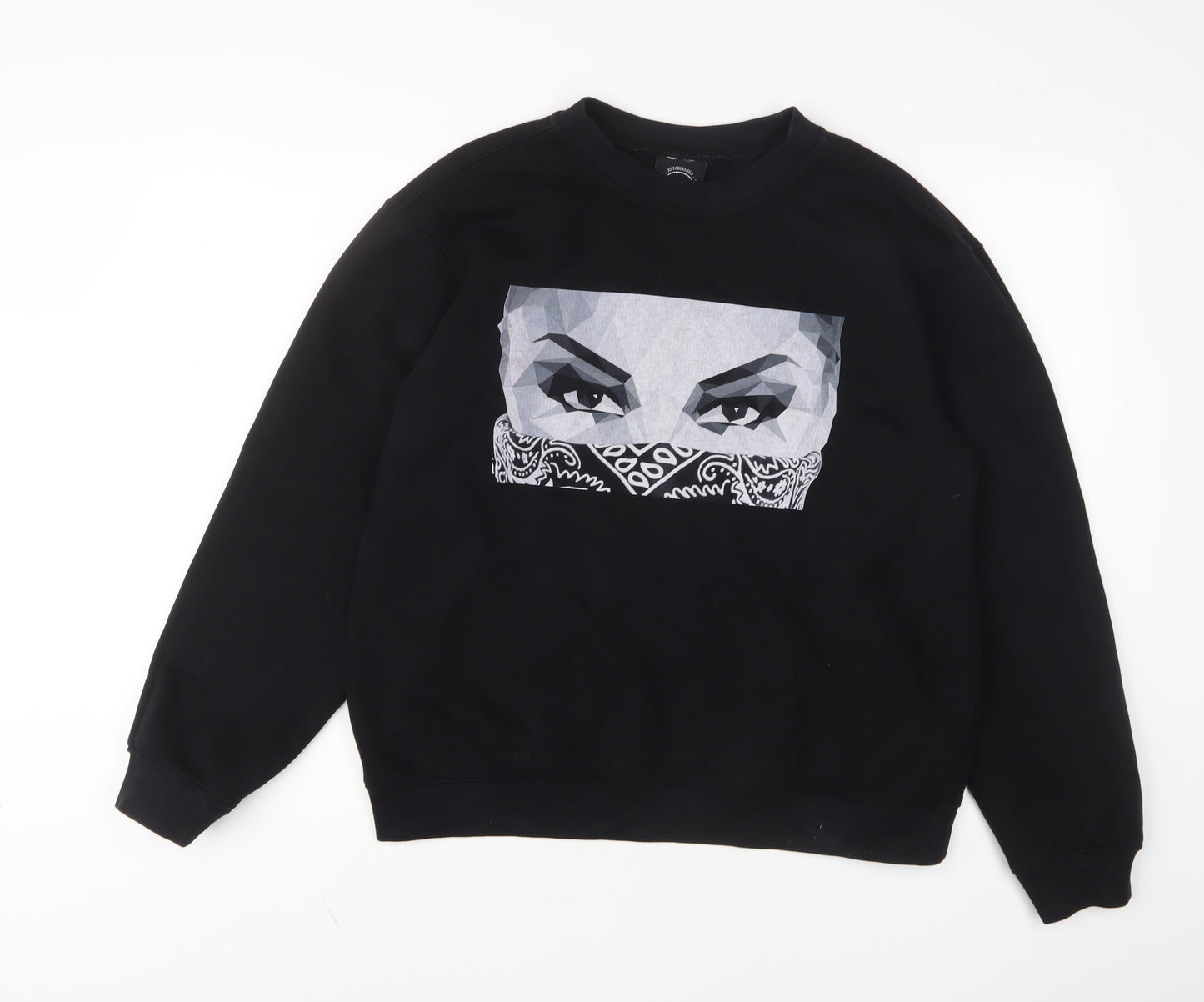 it's Simple Mens Black Cotton Pullover Sweatshirt Size M