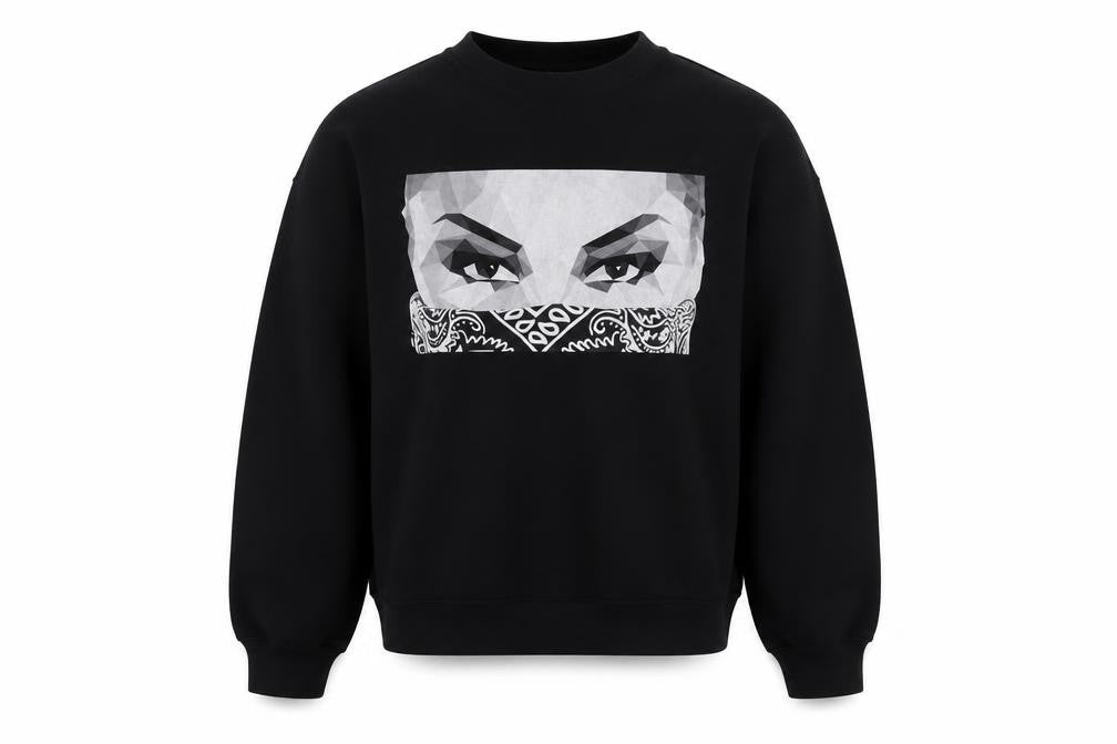 it's Simple Mens Black Cotton Pullover Sweatshirt Size M
