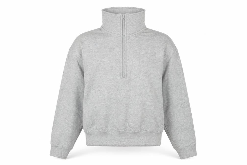 Uniqlo Womens Grey Cotton Pullover Sweatshirt Size M Zip