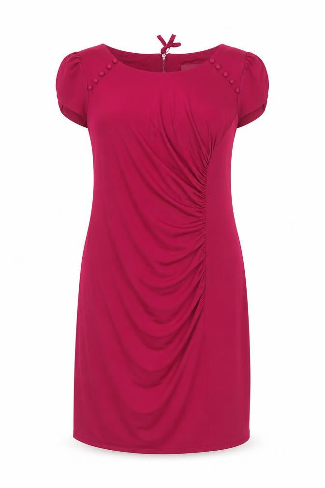 Marks & Spencer Womens Pink Polyester A-Line Size 14 Round Neck Zip